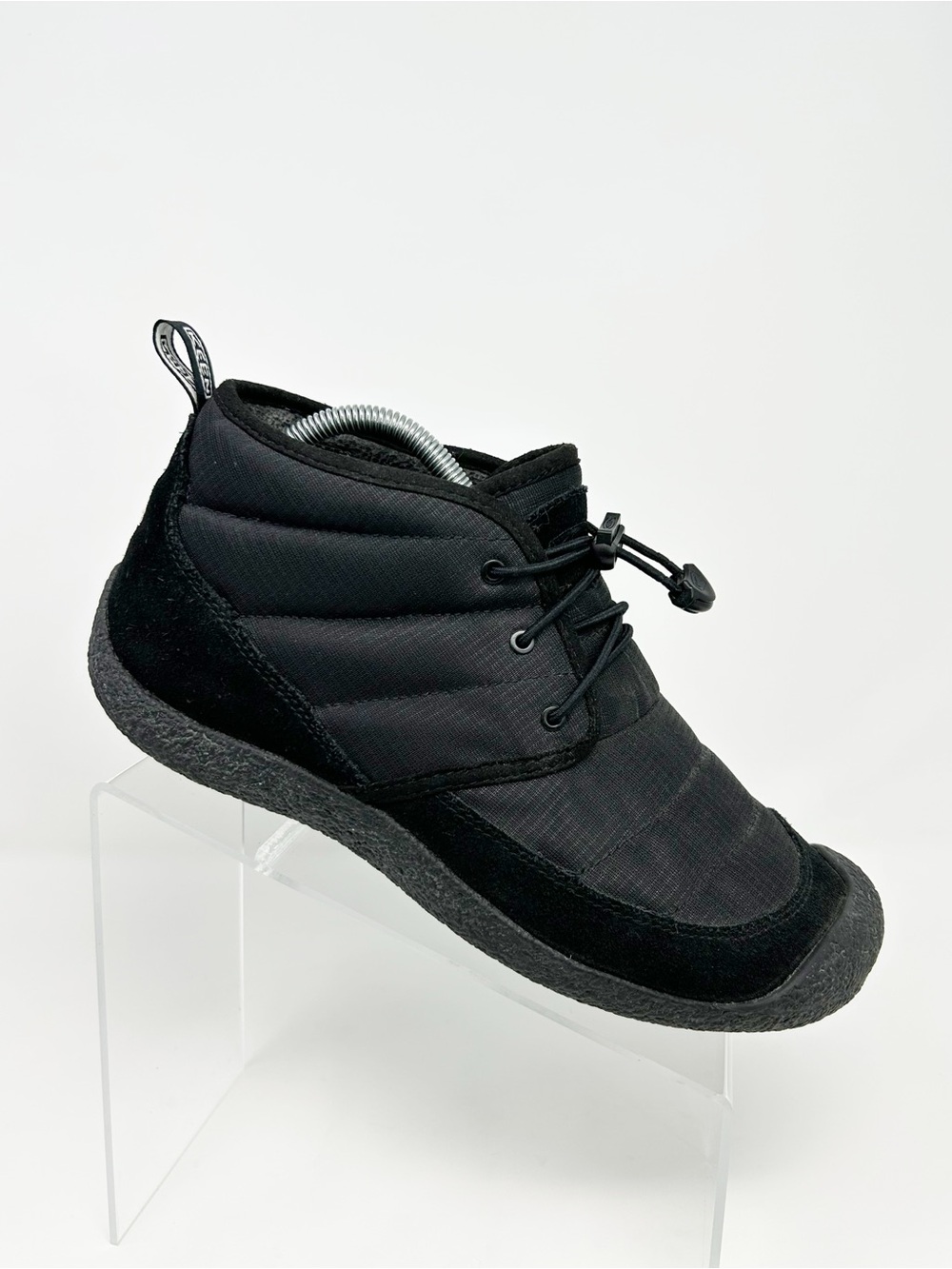 KEEN Howser II Quilted Chukka Boots Men's Black Slip-On Bungee Toggle Size 9